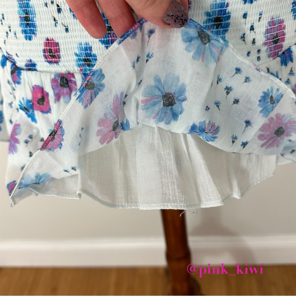 LoveShackFancy Kodie Smocked Ruffle Floral Mini Dress - Picture 9 of 17